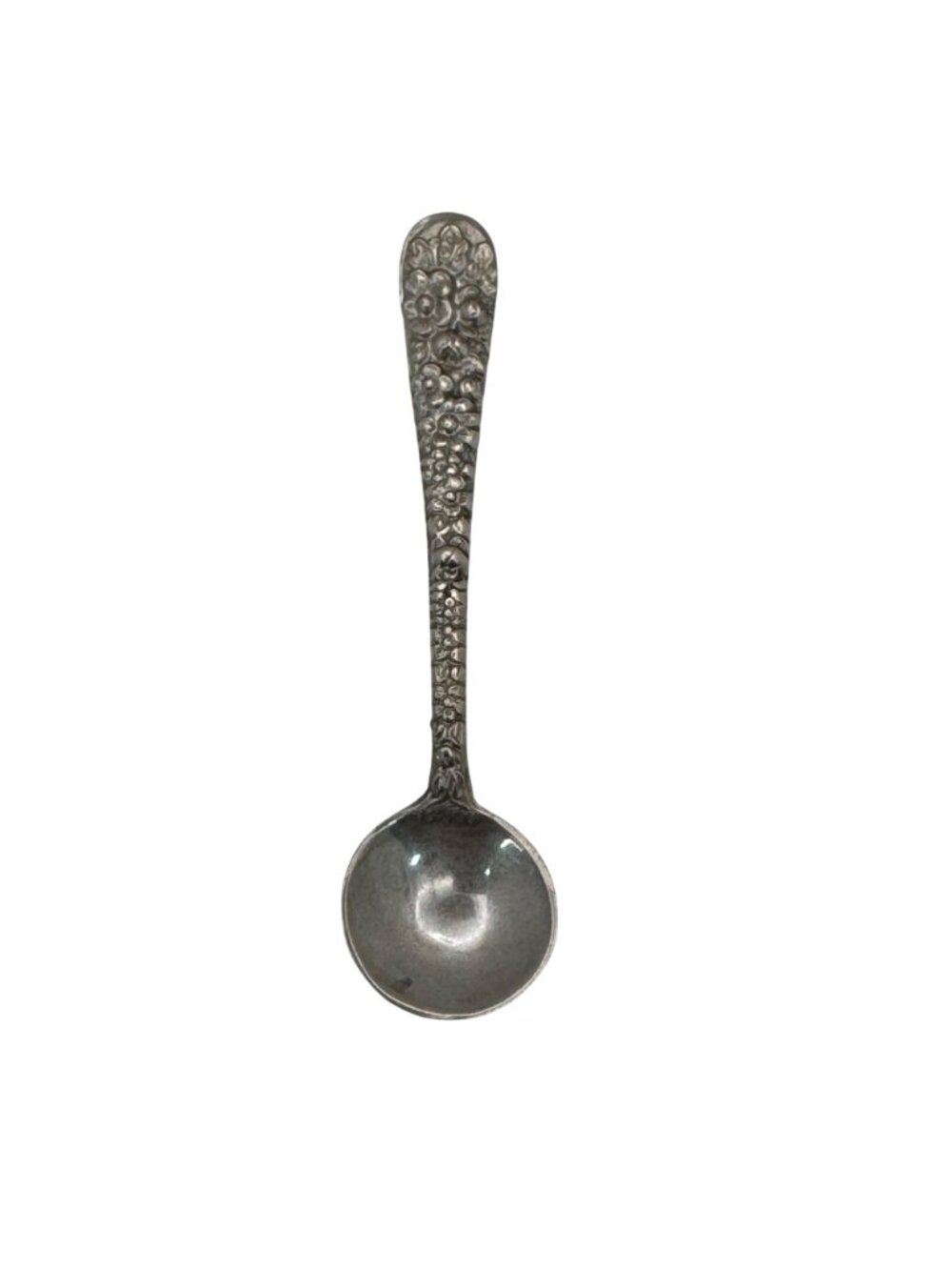 Steiff Repousse Rose Sterling Silver Spoon Floral Pattern Brooch 4.71g 3" Ladle - Picture 9 of 11